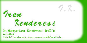 iren kenderesi business card